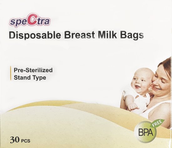Moedermelk Bewaarzakjes voor borstvoeding - 30 stuks - BPA vrij - 200ml - voor diepvries - Spectra
