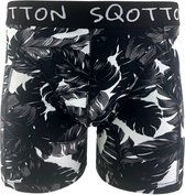 Boxershort - SQOTTON® - Jungle - Zwart/Wit - Maat XL