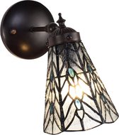 LumiLamp Wandlamp Tiffany 17*12*23 cm E14/max 1*40W Transparant Glas, Metaal Muurlamp Sfeerlamp Tiffany Lamp