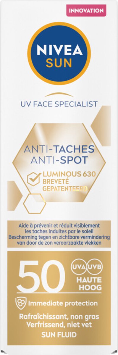 Goedkoopste Nivea Sun Face Luminous Zonnecrème SPF 50 - 3 x 40 ml - Voordeelverpakking