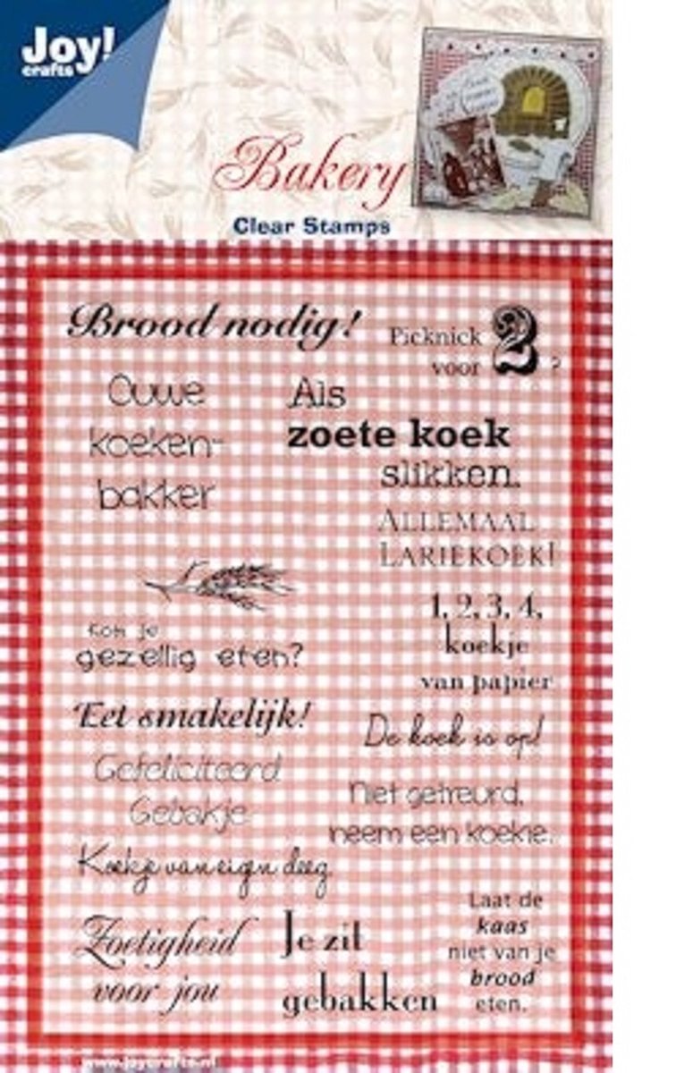 Joy! crafts - Clearstamp - Bakery - Tekst (NL) - 6410/0084