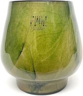 Design Vaas Milano - Fidrio URBAN GREEN - glas, mondgeblazen bloemenvaas - diameter 14 cm hoogte 20 cm