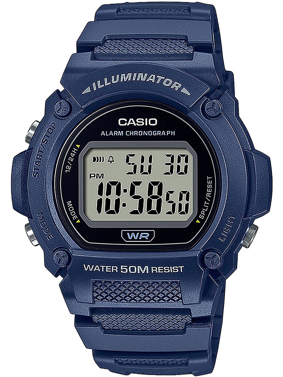 Casio Casio Collection W-219H-2AVEF Horloge - Kunststof - Blauw - Ø 44 mm