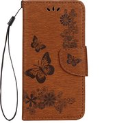 Mobigear Telefoonhoesje geschikt voor Apple iPhone X Hoesje | Mobigear Butterfly Bookcase Portemonnee | Pasjeshouder voor 2 Pasjes | Telefoonhoesje voor Pinpas / OV Kaart / Rijbewijs - Bruin