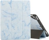 Mobigear Tablethoes geschikt voor Apple iPad 5 (2017) Hoes | Mobigear Tri-Fold Marble Bookcase + Stylus Houder - Blauw