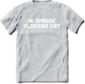 Ik Spreek Vloeiend Kat - Katten T-Shirt Kleding Cadeau | Dames - Heren - Unisex | Kat / Dieren shirt | Grappig Verjaardag kado | Tshirt Met Print | - Licht Grijs - Gemaleerd - L