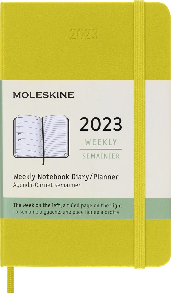 Moleskine 12 Maanden Agenda - 2023 - Wekelijks - Pocket - Harde Kaft - Hooi Geel