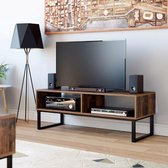 tv-meubelkast - industriële stijl - kast - met opbergruimte - 2 planken - metalen frame