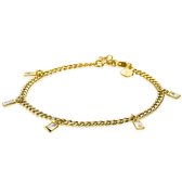 ZINZI zilveren gourmet armband met bungelende baguette zirconia's 18-20 cm ZIA2104Y