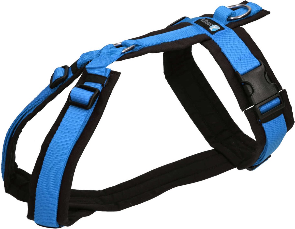 AnnyX Hondentuig - Y-tuig - Blauw/Zwart - maat XL - Borstomvang 78-105cm - Gewicht hond 35-80 kg