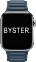 BYSTER. Leather Link-bandje voor Apple Watch - 42/44/45 mm - Baltisch blauw