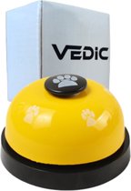 VEDIC® - Hondenbel Geel/Zwart - Intelligentie training - Hondentraining - RVS