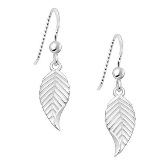 EAR IT UP - Oorbellen - Blad - Leaf - Haak - 925 sterling zilver - 30 x 8 mm - 1 paar