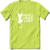 Crazy Cat Lady - Katten T-Shirt Kleding Cadeau | Dames - Heren - Unisex | Kat / Dieren shirt | Grappig Verjaardag kado | Tshirt Met Print | - Groen - M