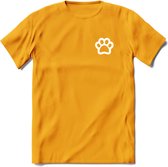 Cat Paw - Katten T-Shirt Kleding Cadeau | Dames - Heren - Unisex | Kat / Dieren shirt | Grappig Verjaardag kado | Tshirt Met Print | - Geel - XXL