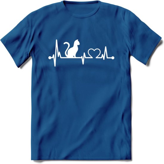 Cat Beat - Katten T-Shirt Kleding Cadeau | Dames - Heren - Unisex | Kat / Dieren shirt | Grappig Verjaardag kado | Tshirt Met Print | - Royal Blue - S