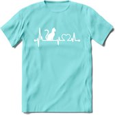 Cat Beat - Katten T-Shirt Kleding Cadeau | Dames - Heren - Unisex | Kat / Dieren shirt | Grappig Verjaardag kado | Tshirt Met Print | - Licht Blauw - XL