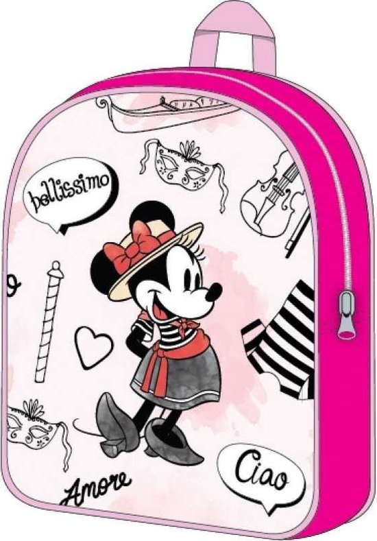 Minnie Mouse Ciao Bella Retro Roze Rugzak Rugtas School Tas 3-6 Jaar