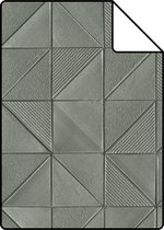 Echantillon ESTAhome papier peint graphique motif 3D vert grisâtre - 139328 - 26,5 x 21 cm