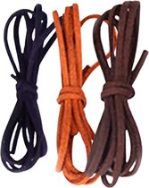 3 Stuks-Kleuren-3x 0.9 meter-Suede Koord- Donker Bruin- Roest Bruin- zwart-Sieraden maken-Ketting maken-Armband