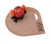 Fietsbel - oranje - basketbal model - bolvormig - diameter 4 cm