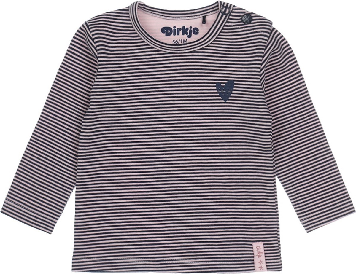 Dirkje Stripes Navy/Roze Maat 44 Lange Mouw T-shirt N214 NOS