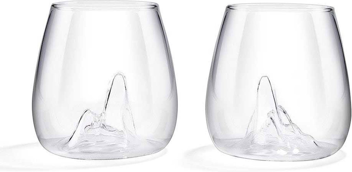 MoMA - Glas Tumbler Glasscape – Set van 2 - Borosilicaatglas - Glas met berglandschap