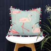 Paoletti Flamingo Cushion - 50x50cm - Sierkussen - Met Rits - Kussentje - Wasbaar