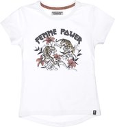 DJ Dutch meiden t-shirt Femme Fower White