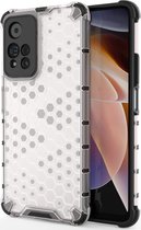 Xiaomi Redmi Note 11 Pro Plus Hoesje - Mobigear - Honeycomb Serie - Hard Kunststof Backcover - Wit - Hoesje Geschikt Voor Xiaomi Redmi Note 11 Pro Plus