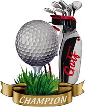 Golf Champion Strijk Applicatie Small 7.4 cm / 8.7 cm / Multicolor