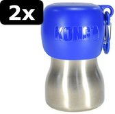 2x KONG H2O DRINKFLES RVS BLAUW 280ML