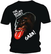 The Rolling Stones Heren Tshirt -S- Grrr Black Gorilla Zwart
