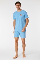 Woody pyjama unisex - hemelblauw-blauw gestreept - axolotl vis - 221-1-PLE-Z/958 - maat XL
