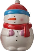 House Of Seasons Voorraadpot Sneeuwpop Keramiek 15,5 Cm Wit