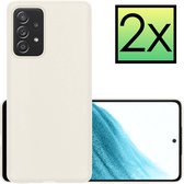 Samsung Galaxy A53 Hoesje Back Cover Siliconen Case Hoes - Wit - 2x