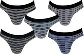 Slips - Heren - 5-Pack - Fine Man - 5 kleuren - Gestreept - Maat M