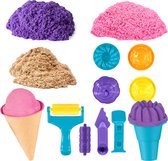 Allerion Magic Sand Set Ice Cream – IJsjes Thema - Verschillende Kleuren – Inclusief Vormpjes en Accessoires