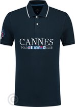 La Martina Poloshirt Pique Cannes - korte mouw - 100% katoen - donkerblauw