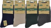 Intersocks - 8 paar BIO KATOEN - maat 31/34 - NAADLOOS - effen marine, beige groen & grijs - kindersokken