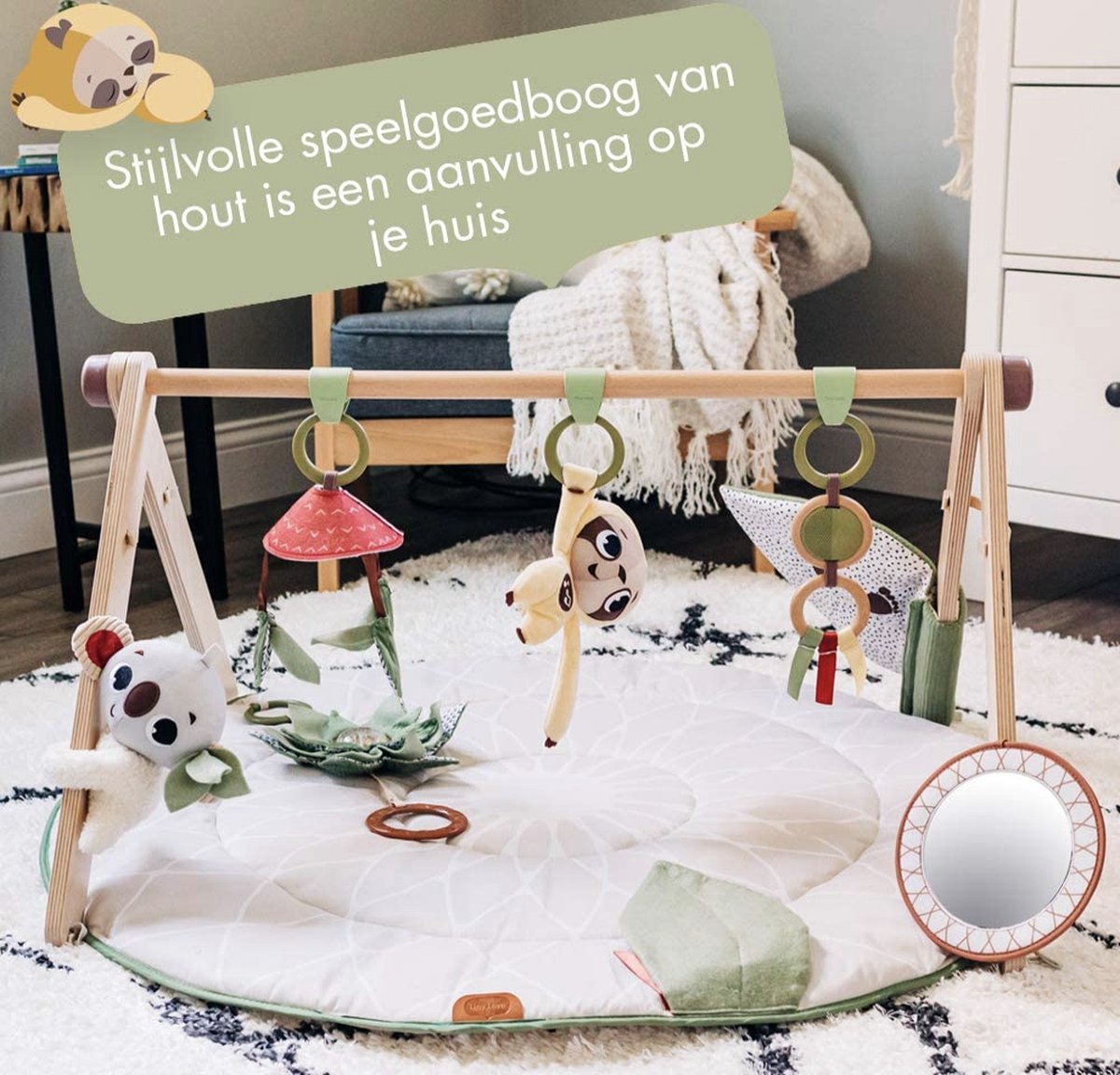 Tiny Love Boho Chic Luxe Developmental Gymini, Speelkleed voor Baby's, Houten Speelgoed Boog, Vanaf 0 Maanden — afbeelding 7