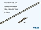 Combideal Bouw en Boor SDS+ hamerboor 8-10-12 mm / lengte 160-210