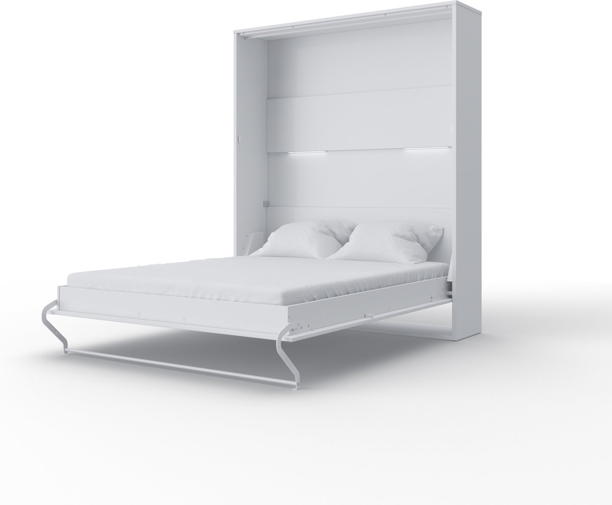 Maxima House - INVENTO 14 Elegance - Verticaal Vouwbed - Logeerbed - Opklapbed - Bedkast - Inclusief LED - Mat Wit - 200x160 cm