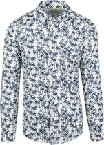 Scotch and Soda - Overhemd Blauw Print - M - Heren - Slim-fit