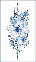 Jagua Henna neptattoo- Bloemen en ketting- Carnaval-Tijdelijke plak tattoo-Nep tatoeage-FST248