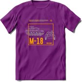 M18 Hellcat leger T-Shirt | Unisex Army Tank Kleding | Dames / Heren Tanks ww2 shirt | Blueprint | Grappig bouwpakket Cadeau - Paars - L
