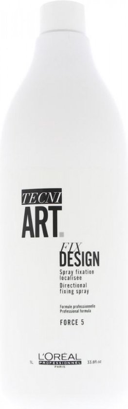 Witte fles L'Oréal Tecni Art Fix Design Directional Fixing Spray Force 5, 1L.