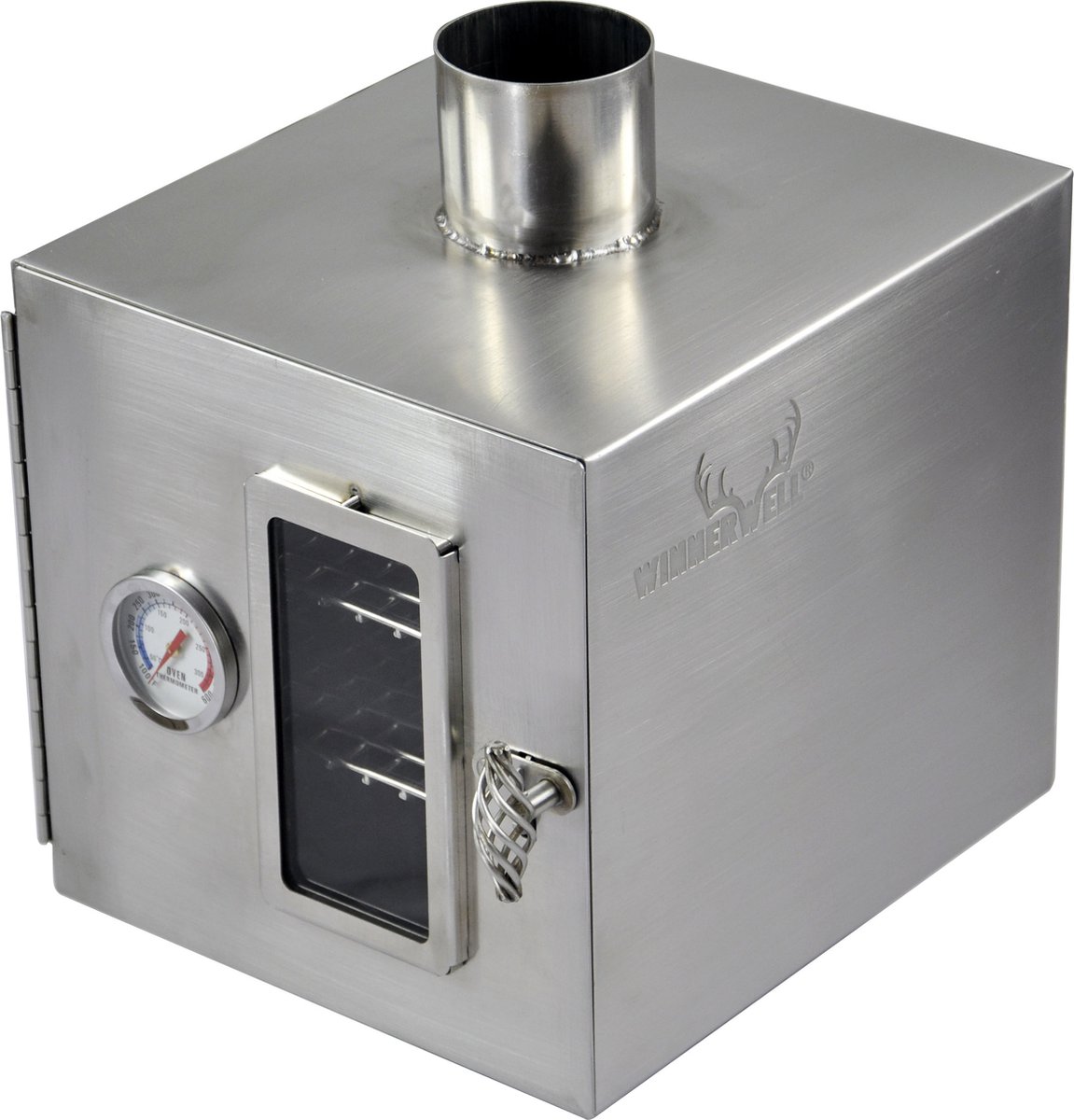 Winnerwell Pipe Oven Medium – RVS Pijpoven voor Tentkachel – Met Thermometer, Kijkvenster en Rooster – Ø 6,35 cm