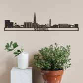 Skyline Veghel (mini) Zwart Mdf Wanddecoratie Voor Aan De Muur Met Tekst City Shapes