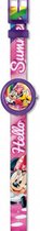 horloge Minnie Mouse junior 22 cm nylon paars/roze